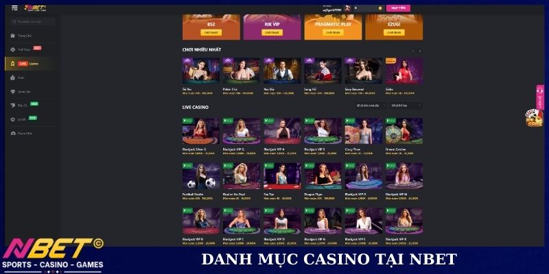 Danh mục Casino tại NBET