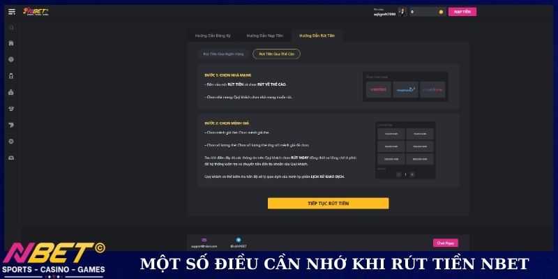 Một số điều cần nhớ khi rút tiền NBET