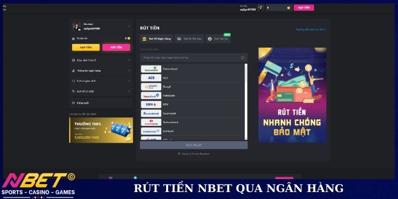 Rút tiền NBET qua ngân hàng