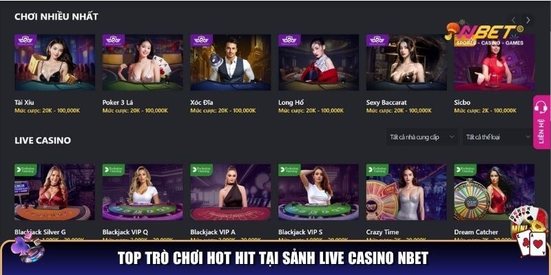 Hướng dẫn thao tác đơn giản truy cập cược live casino NBET