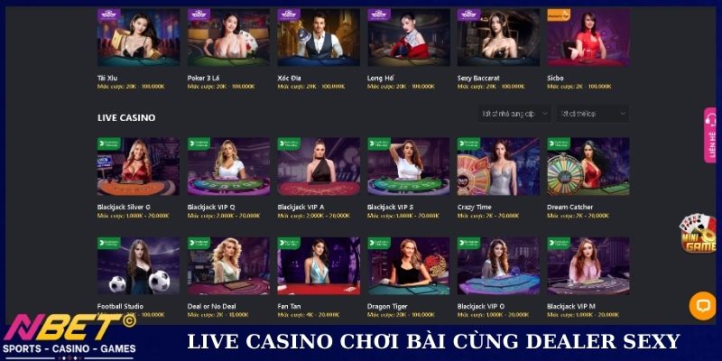 Live casino chơi bài cùng dealer sexy